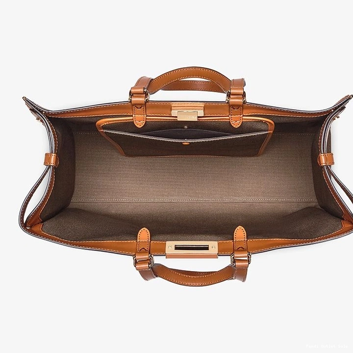 Affordable X-Tote Logo Peekaboo In Medium ROMA Canvas Brown Fendi 0712